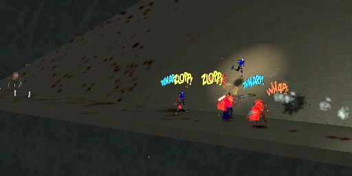 Fierce battle, an instant before the relic of vengeance 
    takes its spectacular toll ...
