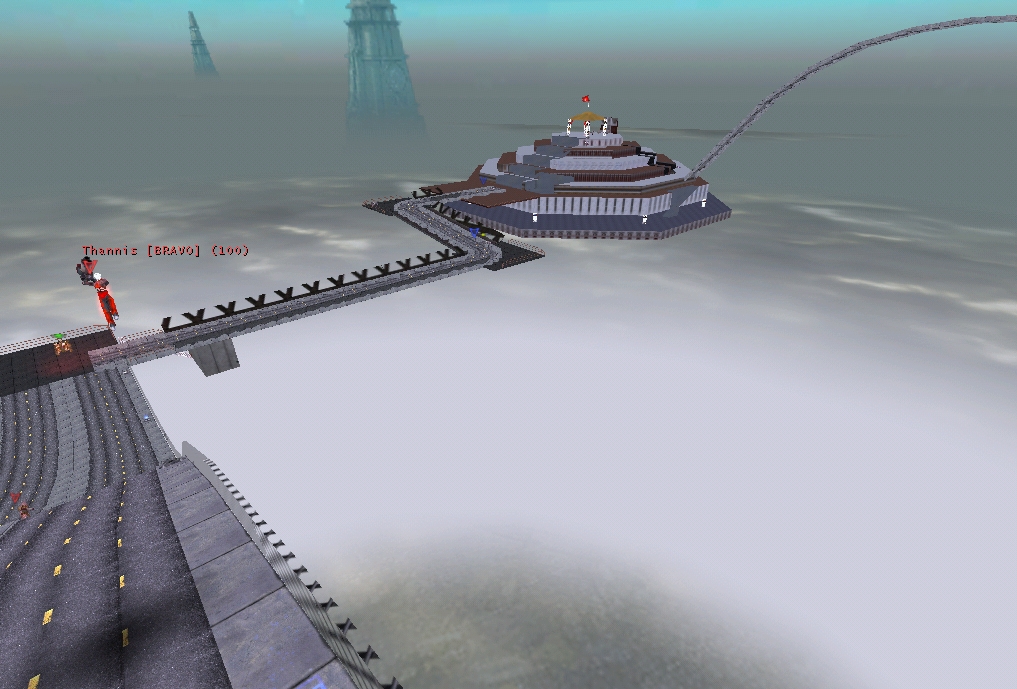 View from the Central Highway, towards the Red Base, 
  VCTF-EvilSkyCity